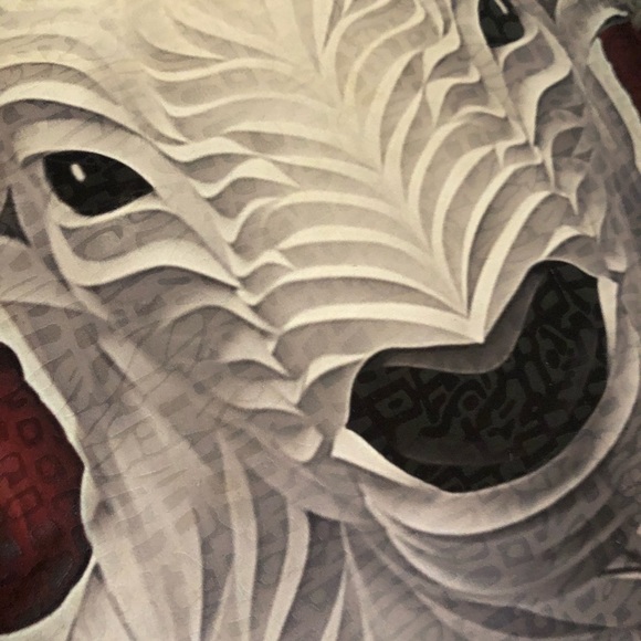 New handmade designer silk front geometric ram throw pillow cove down insert - Picture 5 of 8